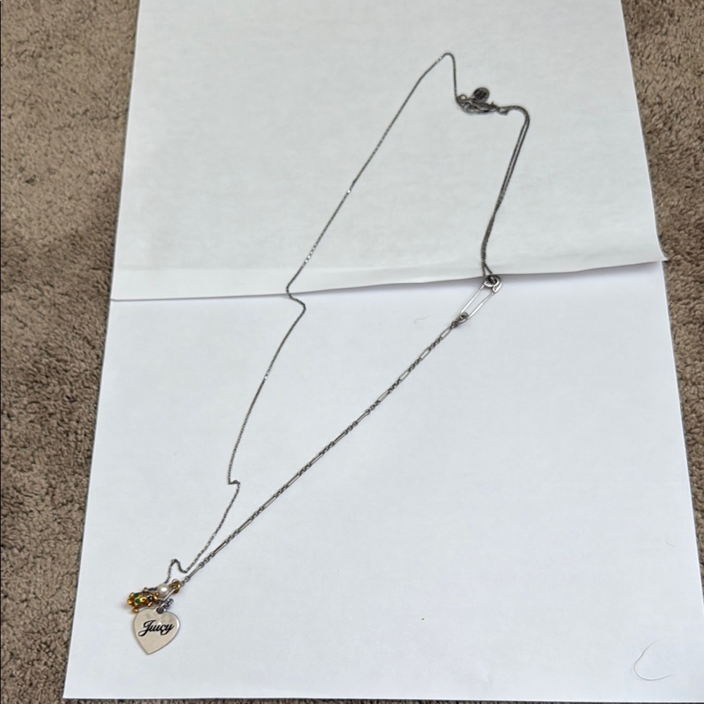 Juicy Couture Silver Dainty Pendant Necklace